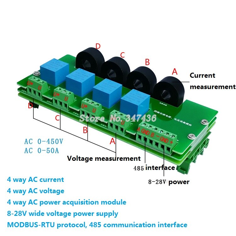 4 way PLC AC  Ʈ, ,  ȣ δϽ     /4 way PLC AC current transmitter, voltage, power mutual inductance acquisition and measurement